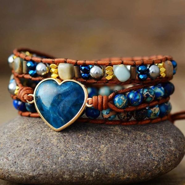 charm bracelets 4unik women boho blue hydroxyapatite bracelet natural stone heart shape vintage bead anniversary gift jewelry 4un-b329, Golden;silver
charm bracelets 4unik women boho blue hydroxyapatite bracelet natural stone heart shape vintage bead anniversary gift jewelry 4un-b329, Golden;silver