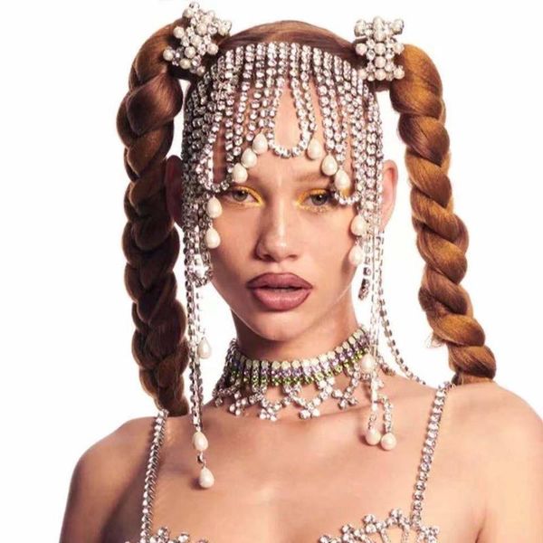 hair clips & barrettes fashion style long fringed handmade accessories exquisite charming crystal inlaid pearl women's forehead chain h, Golden;silver
hair clips & barrettes fashion style long fringed handmade accessories exquisite charming crystal inlaid pearl women's forehead chain h, Golden;silver