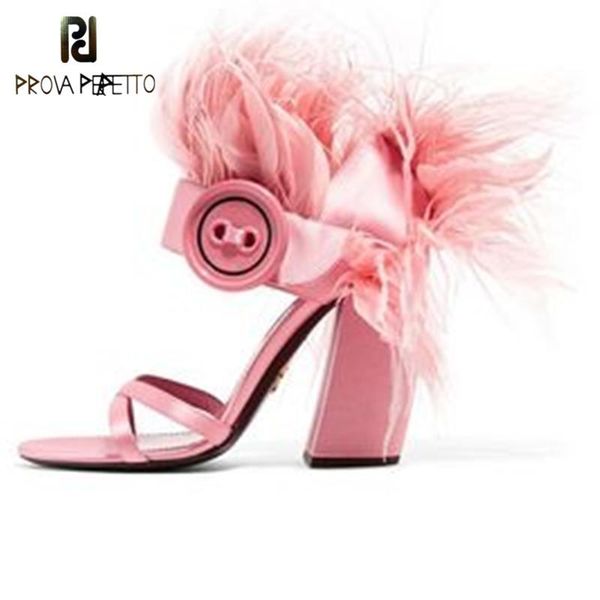 prova perfetto fashion feather decor women sandals ankle strap pumps 10cm chunky high heels ladies shoes valentine, Black
prova perfetto fashion feather decor women sandals ankle strap pumps 10cm chunky high heels ladies shoes valentine, Black
