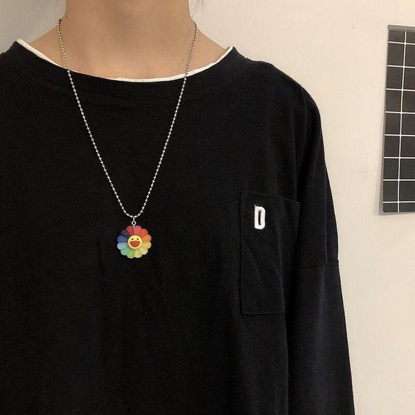 pendant necklaces korean version of hip-hop retro sun flower colorful petal rainbow necklace personality punk unisex, Silver
pendant necklaces korean version of hip-hop retro sun flower colorful petal rainbow necklace personality punk unisex, Silver