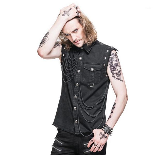 fashion men punk gothic blouse shirts sleeveless cotton slim fit tassels casual shirt men's, White;black
fashion men punk gothic blouse shirts sleeveless cotton slim fit tassels casual shirt men's, White;black