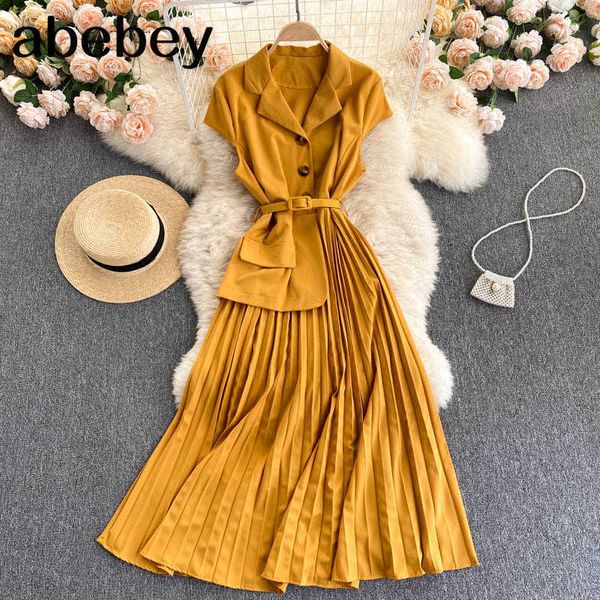 women korean pleated dress notched-collar button sashes office dresses summer fashion streetwear a-line midi dress 210715, Black;gray
women korean pleated dress notched-collar button sashes office dresses summer fashion streetwear a-line midi dress 210715, Black;gray