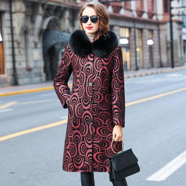 women's leather & faux manufacturers directly supply haining down jacket, winter hair printing sheep skin fur for women, Black
women's leather & faux manufacturers directly supply haining down jacket, winter hair printing sheep skin fur for women, Black