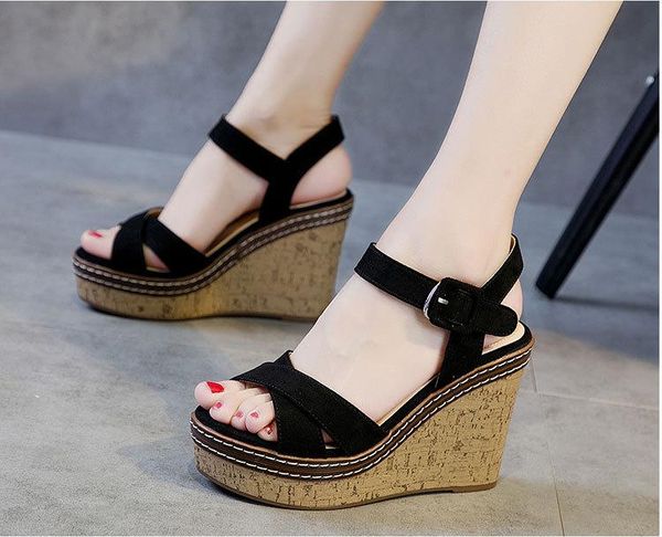 elegant open toe ankle strap platform wedges women sandals high front rear gladiator ladies shoes buckle summer, Black
elegant open toe ankle strap platform wedges women sandals high front rear gladiator ladies shoes buckle summer, Black