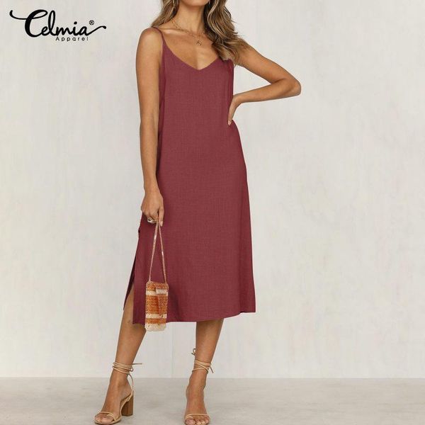 celmia summer sundress women v-neck straps dress 2021 fashion long shirt robe sleeveless casual solid buttons midi vestidos dresses, Black;gray
celmia summer sundress women v-neck straps dress 2021 fashion long shirt robe sleeveless casual solid buttons midi vestidos dresses, Black;gray