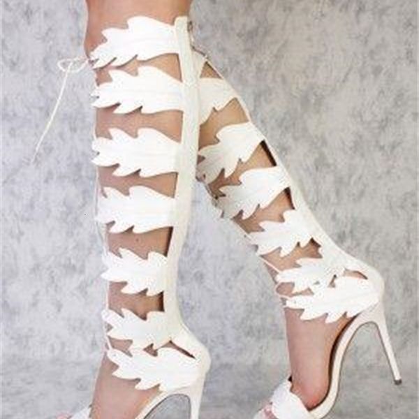 boots brand solid woman color white brown pu good quality peep toe cruz decoration leaves rents up zipper back at knee height long 43j2, Black
boots brand solid woman color white brown pu good quality peep toe cruz decoration leaves rents up zipper back at knee height long 43j2, Black