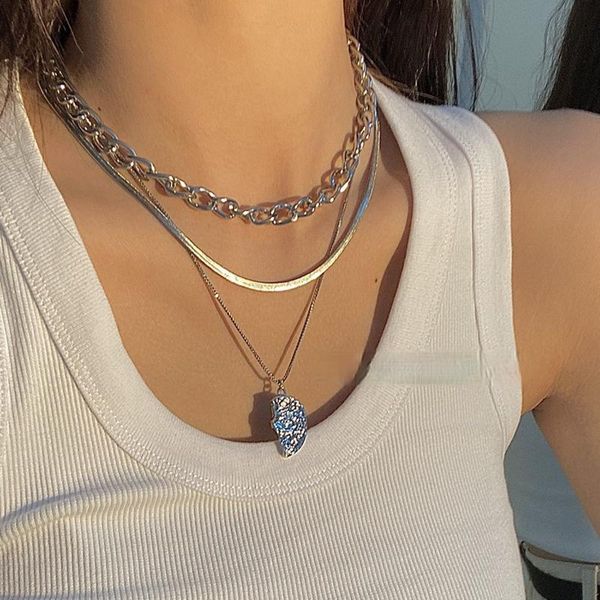 pendant necklaces u-magical hiphop sun multi-layer silver color metallic necklace for women textured mix chunky chain jewellery
pendant necklaces u-magical hiphop sun multi-layer silver color metallic necklace for women textured mix chunky chain jewellery