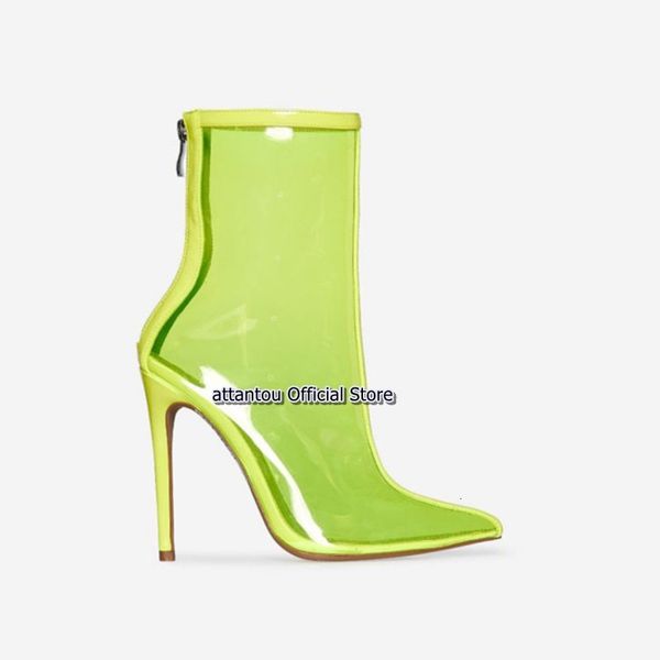 blue neon green 10cm heeled transpatent because you thin leather high heels women's ankle boots pointed to the toe return zipper short, Black
blue neon green 10cm heeled transpatent because you thin leather high heels women's ankle boots pointed to the toe return zipper short, Black