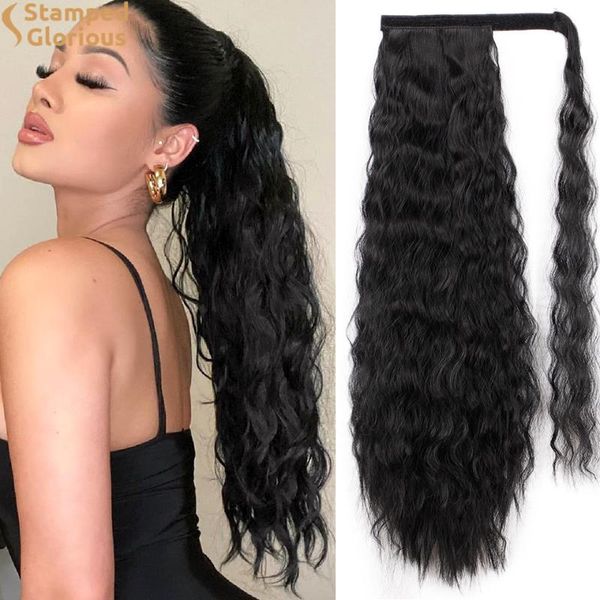 synthetic wigs lativ long corn wavy hair clip in ponytail wrap around for women fluffy pony tail heat resistant, Black
synthetic wigs lativ long corn wavy hair clip in ponytail wrap around for women fluffy pony tail heat resistant, Black