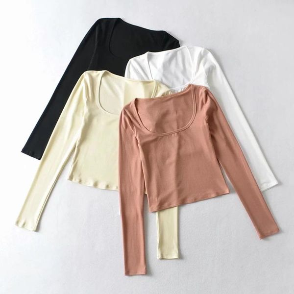women's t-shirt tvvovvin slim solid color short pullover bottom 2021 spring long sleeve casual all-match c4zz, White
women's t-shirt tvvovvin slim solid color short pullover bottom 2021 spring long sleeve casual all-match c4zz, White