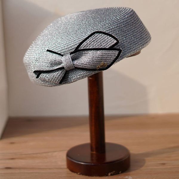 berets 202107-ronmei paper shiny line bowknot street lady beret hat women leisure painter, Blue;gray
berets 202107-ronmei paper shiny line bowknot street lady beret hat women leisure painter, Blue;gray