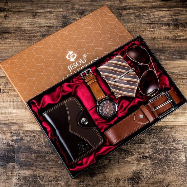 exquisite man watch glasses belt wallet tie pen keychain combine suit gifts for men watches 2021 clock mechanism wristwatches, Slivery;brown
exquisite man watch glasses belt wallet tie pen keychain combine suit gifts for men watches 2021 clock mechanism wristwatches, Slivery;brown