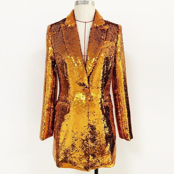 star's coat shines brilliant full sequins one button middle length suit o122 women's jackets, Black;brown
star's coat shines brilliant full sequins one button middle length suit o122 women's jackets, Black;brown