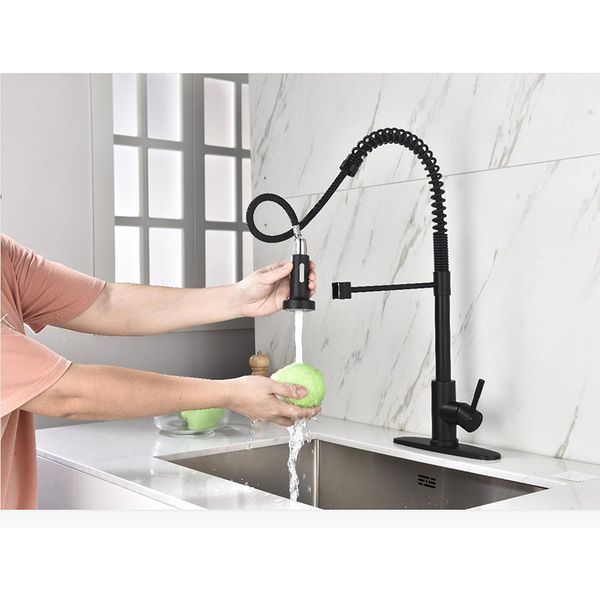black 304 stainless steel induction touch 360 degree universal telescopic pull kitchen and cold mixing faucet 
black 304 stainless steel induction touch 360 degree universal telescopic pull kitchen and cold mixing faucet