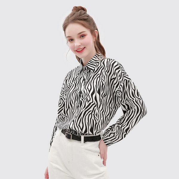 women's blouses & shirts office lady button up women shirt zebra pattern long sleeve oversize ladies blouse 2021 summer turn down colla, White
women's blouses & shirts office lady button up women shirt zebra pattern long sleeve oversize ladies blouse 2021 summer turn down colla, White