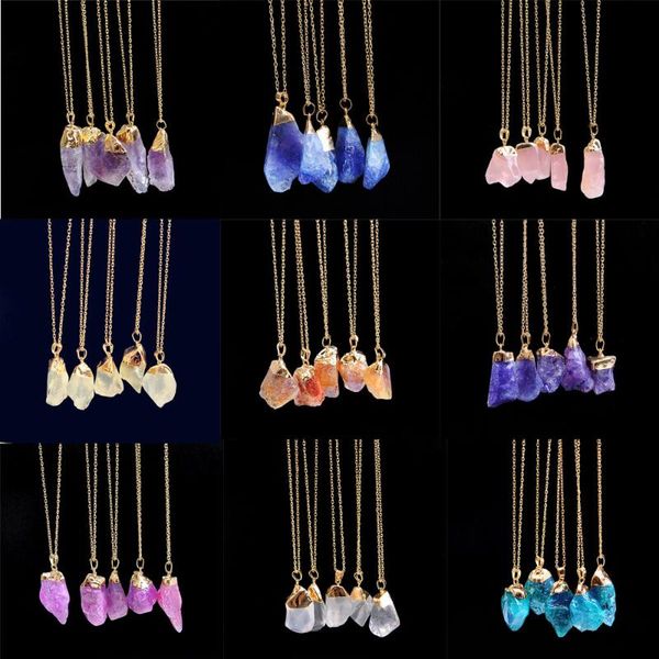 chains crystal necklace 1pc natural stone rock gold plated quartz pendant women for teen girls, Silver
chains crystal necklace 1pc natural stone rock gold plated quartz pendant women for teen girls, Silver