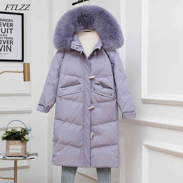 winter down parkas real fox fur hooded jacket women horn button zipper long snow outwear casual loose thick warm coat 210423, Black
winter down parkas real fox fur hooded jacket women horn button zipper long snow outwear casual loose thick warm coat 210423, Black