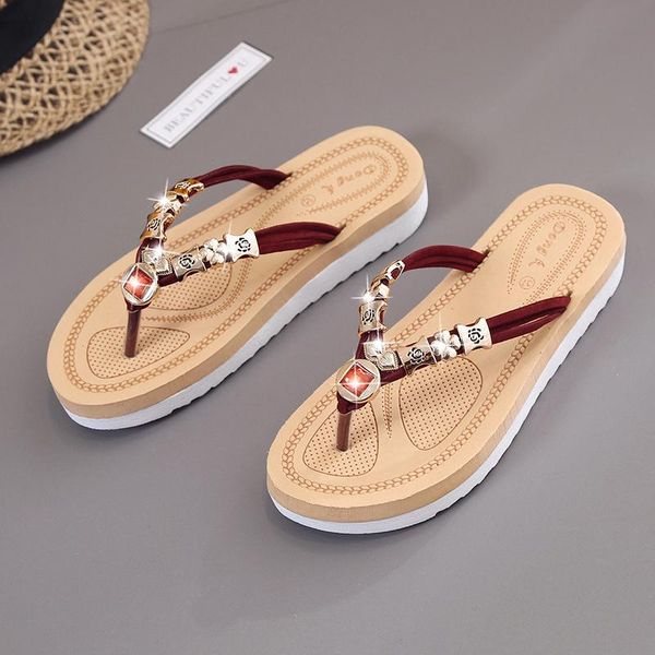 slippers style summer flip flops flat sandals women beaded rhinestones lazy drag beach shoes, Black
slippers style summer flip flops flat sandals women beaded rhinestones lazy drag beach shoes, Black