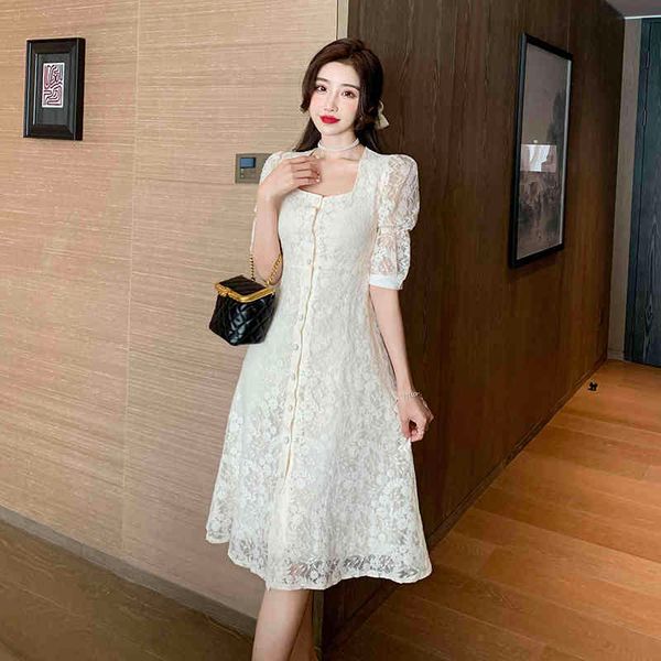 llzacoosh high waist woman's summer single breasted square collar hollow out embroidery puff sleeve lace vintage dress 210514, Black;gray
llzacoosh high waist woman's summer single breasted square collar hollow out embroidery puff sleeve lace vintage dress 210514, Black;gray