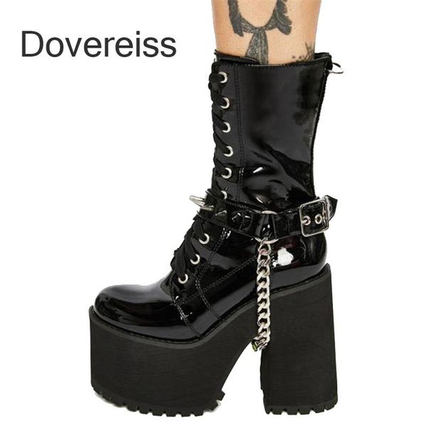 boots dovereiss fashion women's shoes winter platform round toe goth chunky heels genuine leather short big size 42 43, Black
boots dovereiss fashion women's shoes winter platform round toe goth chunky heels genuine leather short big size 42 43, Black