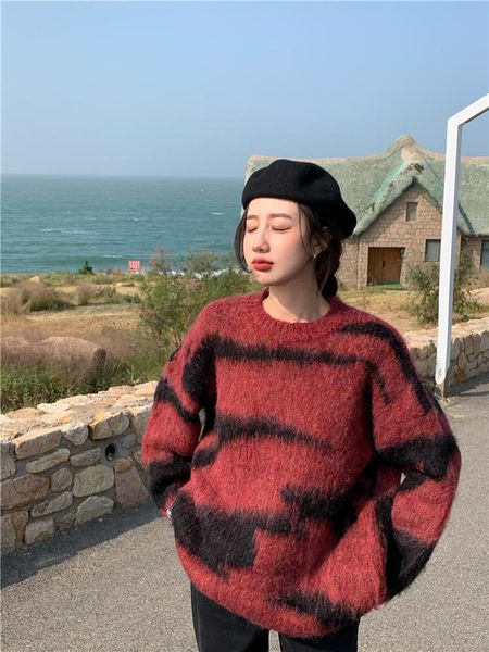 women's sweaters 2021 thick soft waxy sweater autumn and winter seahorse hair mid-length ins super fire loose lazy knit, White;black
women's sweaters 2021 thick soft waxy sweater autumn and winter seahorse hair mid-length ins super fire loose lazy knit, White;black