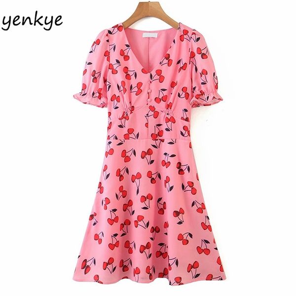 summer dresses sweet cherry print women v neck short sleeve a-line slim elegant lady holiday casual mini 210514, Black;gray
summer dresses sweet cherry print women v neck short sleeve a-line slim elegant lady holiday casual mini 210514, Black;gray