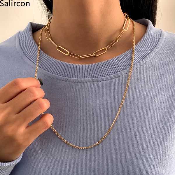 chokers steampunk choker necklace multi layer iron gold silver color statement short collar clavicle chain women men 2021 trend jewelry, Golden;silver
chokers steampunk choker necklace multi layer iron gold silver color statement short collar clavicle chain women men 2021 trend jewelry, Golden;silver
