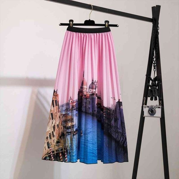 fashion cartoon print slim one women skirt size pleated summer elastic waist casual factory direct sales, Black
fashion cartoon print slim one women skirt size pleated summer elastic waist casual factory direct sales, Black