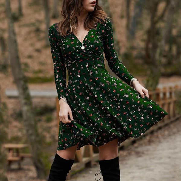 casual dresses floral print dress women v neck manches long sleeve robe female retro elegant party vestidos cortos summer, Black;gray
casual dresses floral print dress women v neck manches long sleeve robe female retro elegant party vestidos cortos summer, Black;gray