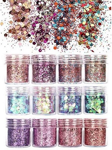 glitter shimmer safe holographic gloss flash powder sequins with 12 colors make up nail art decoration er1, Silver;gold
glitter shimmer safe holographic gloss flash powder sequins with 12 colors make up nail art decoration er1, Silver;gold