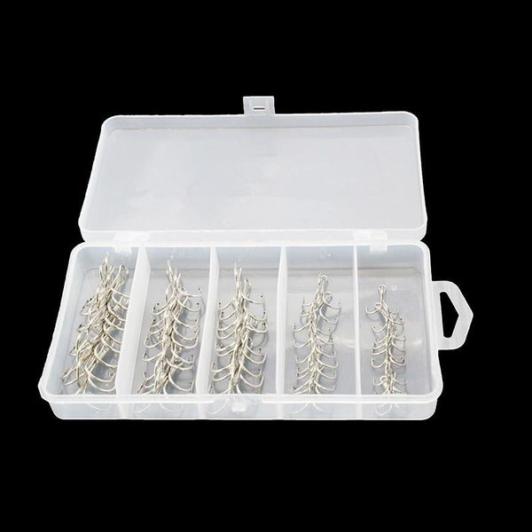 50pcs/lot treble fishing hooks high carbon steel artificial lure barbed hook three-jaw fishhooks set with box gear
50pcs/lot treble fishing hooks high carbon steel artificial lure barbed hook three-jaw fishhooks set with box gear