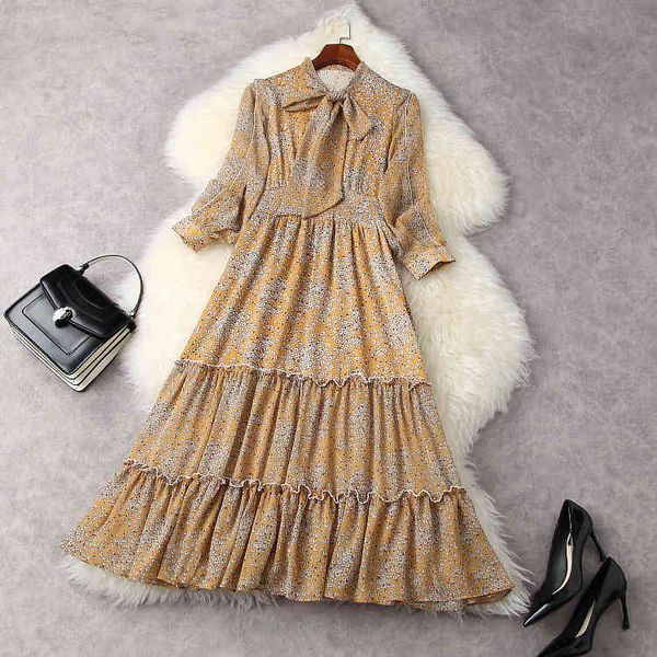 casual dresses european and american women's wear for spring nine - quarter sleeve bow neck with floral print fashion pleated dress azz, Black;gray
casual dresses european and american women's wear for spring nine - quarter sleeve bow neck with floral print fashion pleated dress azz, Black;gray
