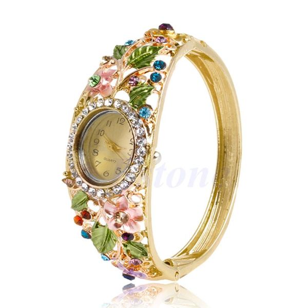 fashion women bangle crystal flower bracelet analog quartz watch wrist 19qc wristwatches, Slivery;brown
fashion women bangle crystal flower bracelet analog quartz watch wrist 19qc wristwatches, Slivery;brown