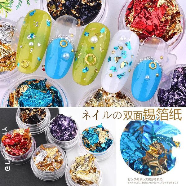 colorful glitter aluminum foils 3d flake sticker nail art uv gel polish full cover laser diy decoration manicure tools decorations, Silver;gold
colorful glitter aluminum foils 3d flake sticker nail art uv gel polish full cover laser diy decoration manicure tools decorations, Silver;gold