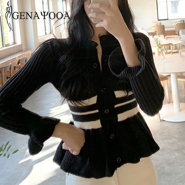 genayooa winter long sleeve v neck vintage office ladies striped slim sweater cardigan for women 210417, White;black
genayooa winter long sleeve v neck vintage office ladies striped slim sweater cardigan for women 210417, White;black