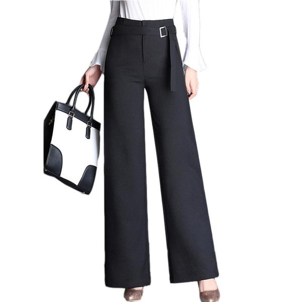women's pants & capris elegant wide leg 2021 summer autumn belt office women korean black high waist suits trousers, Black;white
women's pants & capris elegant wide leg 2021 summer autumn belt office women korean black high waist suits trousers, Black;white