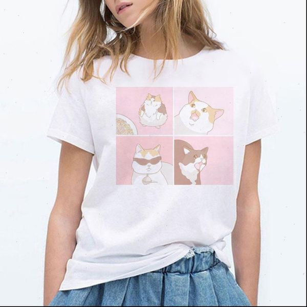 fashion women t shirt fun cute cat spoof tee casual cartoon loose harajuku clothes vintage short sleeve, White
fashion women t shirt fun cute cat spoof tee casual cartoon loose harajuku clothes vintage short sleeve, White