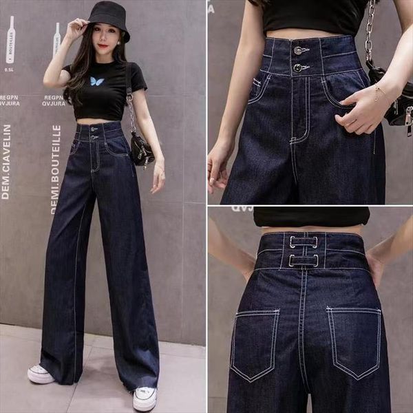 denim pants hight waist womens jean wide leg blue plus size vintage trouser korean style all match full length 
denim pants hight waist womens jean wide leg blue plus size vintage trouser korean style all match full length