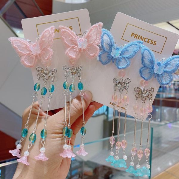 hair accessories costume children's hairpins hanfu net red butterfly step embroidery tassel side clip retro tang, Slivery;white
hair accessories costume children's hairpins hanfu net red butterfly step embroidery tassel side clip retro tang, Slivery;white