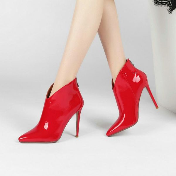 boots 2021 autumn winter women ankle patent pu leather thin high heel fashion pointed toe zipper ladies short, Black
boots 2021 autumn winter women ankle patent pu leather thin high heel fashion pointed toe zipper ladies short, Black