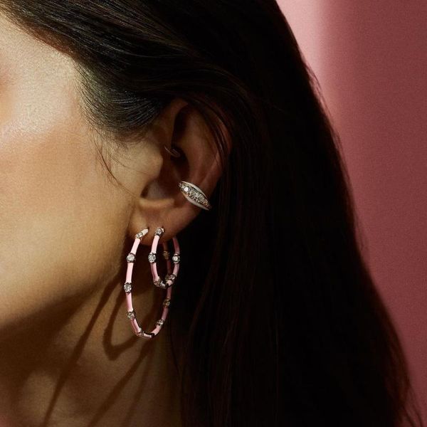 hoop & huggie medium sized pastel enamel clear cubic zirconia colorful summer women earrings, Golden;silver
hoop & huggie medium sized pastel enamel clear cubic zirconia colorful summer women earrings, Golden;silver