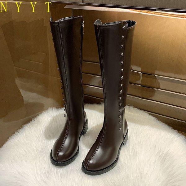 boots women female knight women's winter over the knee high hells shoes zipper rivet round toe, Black
boots women female knight women's winter over the knee high hells shoes zipper rivet round toe, Black