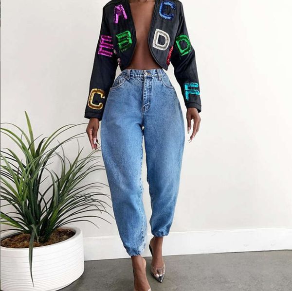 women's jeans trend high waisted, loose slim, corset feet, and wear fashionable casual on the street 306e, Blue
women's jeans trend high waisted, loose slim, corset feet, and wear fashionable casual on the street 306e, Blue