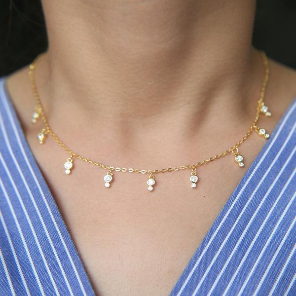 gold color charm necklace 2021 fashion jewelry two cz drop elegant trendy women ladies gift statement necklaces chokers, Golden;silver
gold color charm necklace 2021 fashion jewelry two cz drop elegant trendy women ladies gift statement necklaces chokers, Golden;silver