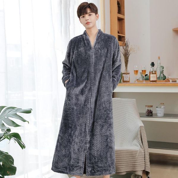 men's sleepwear coral fleece long men robe kimono gown winter thicken flannel nightwear loose casual bathrobe loungewear male homewear, Black;brown
men's sleepwear coral fleece long men robe kimono gown winter thicken flannel nightwear loose casual bathrobe loungewear male homewear, Black;brown