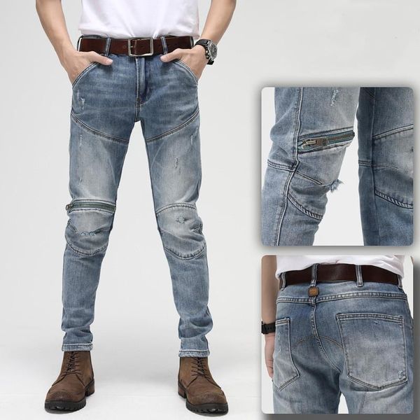 men's jeans mens slim hole casual clothes motorcycle denim pants fashion men clothing elasticity jean splice stitching trousers, Blue
men's jeans mens slim hole casual clothes motorcycle denim pants fashion men clothing elasticity jean splice stitching trousers, Blue