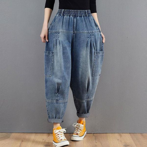 women loose casual boyfriend jeans 2021 spring street style solid color all-match female high waist denim harem pants s3397 women's, Blue
women loose casual boyfriend jeans 2021 spring street style solid color all-match female high waist denim harem pants s3397 women's, Blue
