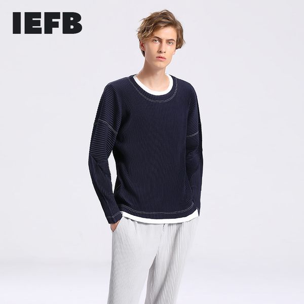 iefb men's pleated round collar long sleeve t-shirt spring japanese streetwear fashion loose fold clothing 9y6721 210524, White;black
iefb men's pleated round collar long sleeve t-shirt spring japanese streetwear fashion loose fold clothing 9y6721 210524, White;black