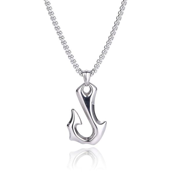 punk stainless steel fish hook shape pendant necklace trendy men's necklaces jewelry hip hop rock accessories male gift bb0875, Silver
punk stainless steel fish hook shape pendant necklace trendy men's necklaces jewelry hip hop rock accessories male gift bb0875, Silver