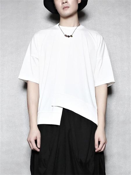 men's t-shirts summer designer asymmetrical design urban youth fashion round collar slim large-size short sleeve t shirt, White;black
men's t-shirts summer designer asymmetrical design urban youth fashion round collar slim large-size short sleeve t shirt, White;black